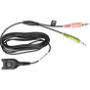 PC cable: Easy Disconnect to two 3.5mm jack plugs used when connect headset directly to PC's standard sound card